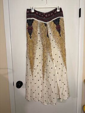 Patterned flowy open legged Thai pants